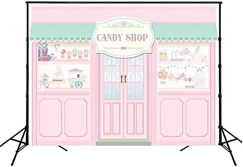 Huayi Candy Shoppe salon za djevojke za djevojku Rođendan Party Read Condiocyred Show Prozor Sweet Desert Table Baner Studio Fotografija pozadina W-8064 7x5ft