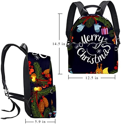 Tbouobt kožni putni ruksak lagani laptop casual ruksak za žene muškarci, sretan božićni crtani