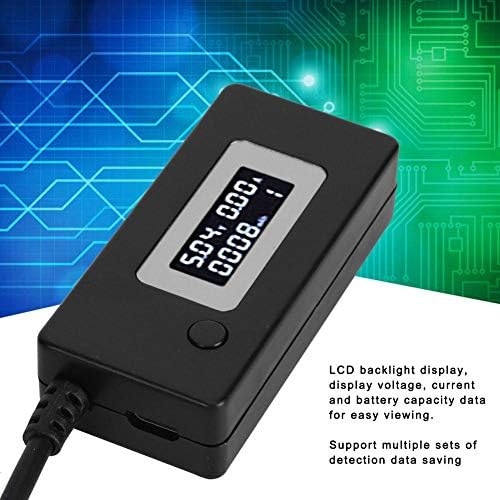 Fafeicy USB detektor ampermetar voltmetar merač kapaciteta punjenja Tester merač, pozadinsko osvetljenje LCD ekrana, ampermetar