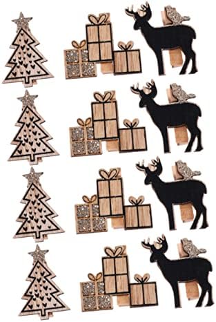 Stobok 12pcs Božićna folder Frevensy Decor Mali obučeni Slike Božićni naziv Clips Nativity Decor