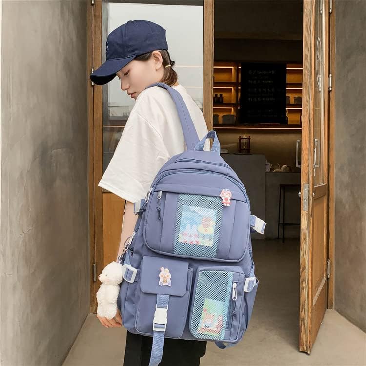 Kawaii ruksak s igle i privjesnim dodacima Slatka kolekcionarska ruksaka za glasnoću za tinejdžere za tinejdžere djevojke