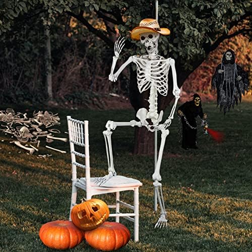 Sunneek Mogućna kostura Halloween - Noć vještica Kosturi za cijelo tijelo s pokretnim zglobovima za ukras za