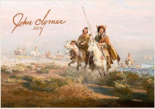 2023 Zidni kalendar [12 stranica 8 x12] Indijanci Životni Amerikanci John Clymer Vintage Western Poster