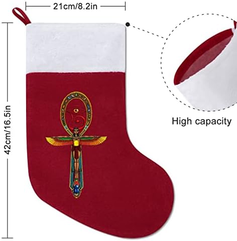 Ankh oči Horus egipatske božićne čarape sa plišanim kaminom viseći za Xmas Tree Home Decor Decor