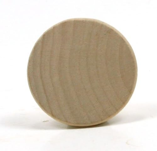 Mylittlewoodshop Pkg od 50-okruglog kružnog diska-prečnika 1 inč sa zakošenim rubom i nedovršenim drvetom debljine 1/8 inča
