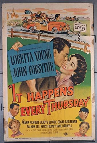 Dešava se svaki četvrtak originalni filmski poster Loretta Young John Forsythe preklopljeni prosječni filmski filmski film u režiji Joseph Pevney