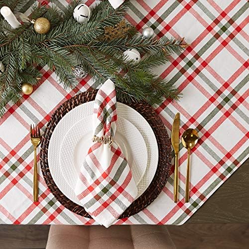 DII Jolly Christmas Tree kolekcija Holiday Tabela & kuhinja dekor, stolnjak, 70 okrugli, Božić Plaid