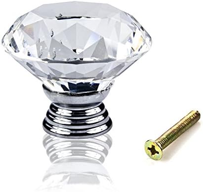 GBStore 6 kom 30 mm Clear Diamond oblik Kristalno stakleni ormar za staklenu gumb Koristi se za ormar, ladicu,