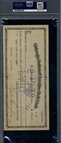 Fred Merkle PSA DNA Coa potpisao 1918 Chicago Cubs platnom spisku check Autograph - MLB cut Signatures