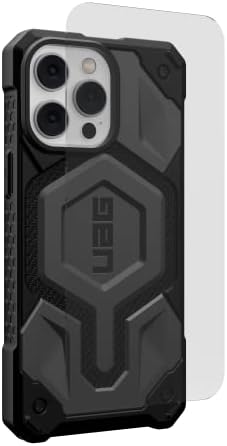 URBAN ARMOR GEAR UAG iPhone 14 Pro Max Case 6.7 Monarch Pro Kevlar Silver - kompatibilan sa MagSafe zaštitni poklopac & amp; 6.7 Premium kaljeno staklo štit zaštitnik ekrana paket set