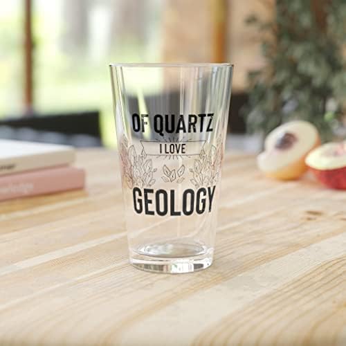Pivo staklo Pinta 16oz novitet kvarc geologije mineralni sakupljač reči reči urnebesne zemlje stene