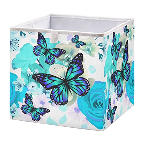 Flowers Butterfly Cube Storage Bin sklopive kocke za odlaganje vodootporna korpa za igračke za kocke