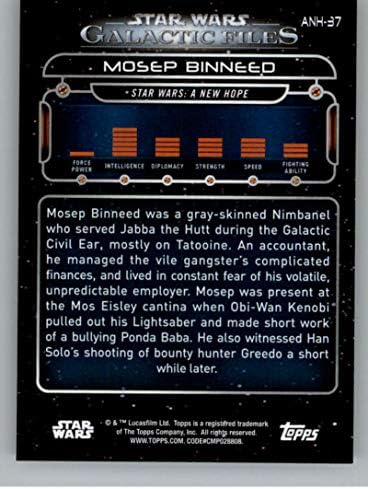 2018 TOPPS Star Wars Galaktičke datoteke Anh-37 Mosep Binneed službena ne-sportska trgovačka kartica u nm