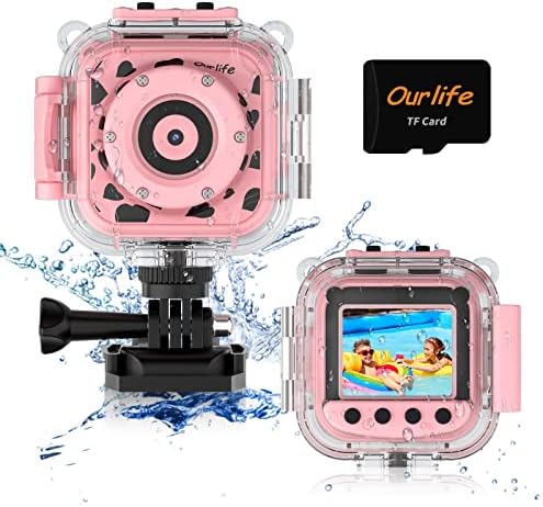 OurLife djeca vodootporna kamera, dječja kamera za dobi od 3-12 godina, kamera za djecu omogućava podvodnu