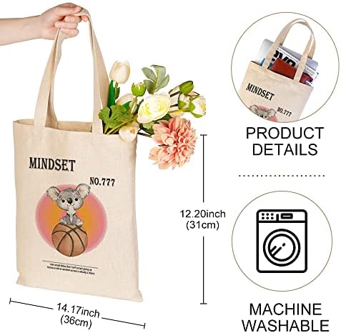 Estetska aura Anđeoska platna torba sa slatkim crtanim životinjama dizajnira i inspirativne citirane sportske torbe za višekratnu upotrebu za žene