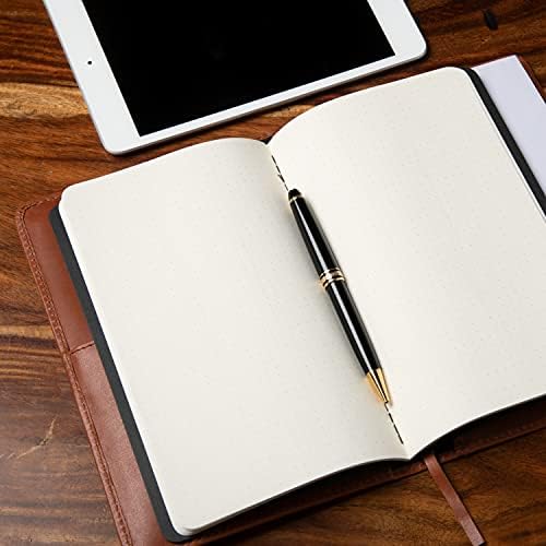 Theodore Smeđi kožni poklopac - premium kožna konjak smeđa - Padfolio odgovara A5 Notebook-u 5.5 x 9, notepad, iPad mini tablet - ima držač kartice, držač olovke, kožni za telefon - dizajniran za molksine notebook-a L - odgovara novčanim bilježnicima