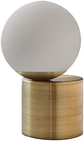 brend-Rivet moderni stakleni Globus stolna lampa za dnevni boravak sa LED žaruljom-7 x 10 inča, Mesingana završna obrada