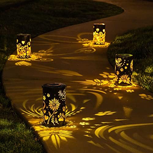 iHeartDogs pet Memorial Gifts-Artisan Shadow Solar Lantern 'Suncokreti & Paws' - ovaj poklon za gubitak
