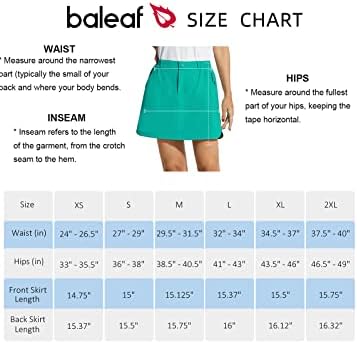 Baleaf ženski 18 Skorts suknje Ležerne prilike Ležerne prilike Dugi golf skroz sa džepovima Brze suve sušenje
