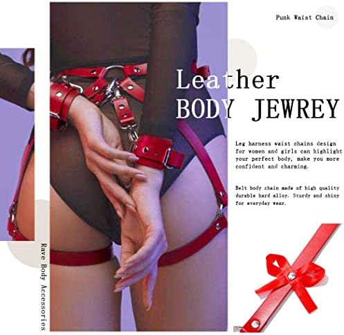 Salliy Punk lanac struka Crvena Koža stomak tijelo lanac butina pojas pojas Rave body Accessories