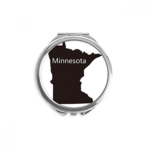 Minnesota America Sad karta Outline ruku kompaktno ogledalo okrugli prijenosni džep staklo