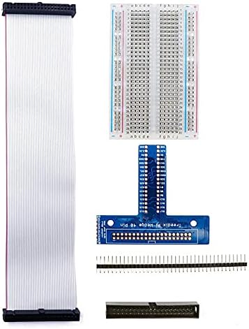 TreeedIX PI GPIO Breakout kompanzija za maline PI 4B 3B + 3B 2b b +, T-Type GPIO adapter adapter + 400 tačaka Blud Blullboard + 20cm 40pin GPIO ravni vrpca kabel + pin zaglavlja