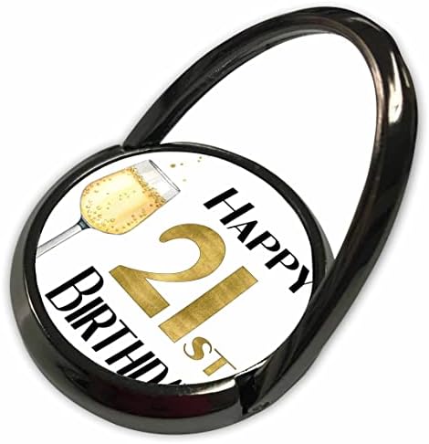 3drose sretan 21st rođendan na slici zlata sa šampanjcem - telefonski prstenovi