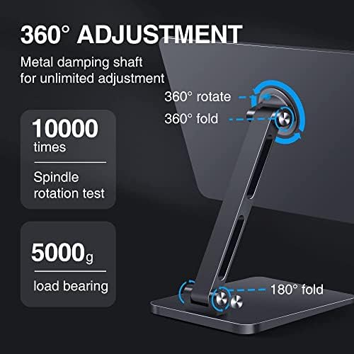 Wasjoye iPad PRO postolje, magnetska sklopiva visina, 360 ° okretni kut podesiv, super jak, aluminijski magnetski štand