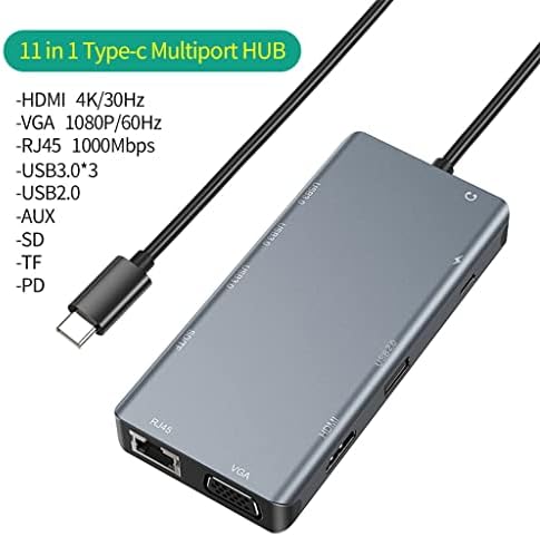 ZHYH tip C HUB USB C Hub 8 u 1 4K PD 60W SD / TF RJ45 Adapter USB C Splitter Ethernet Dock stanica