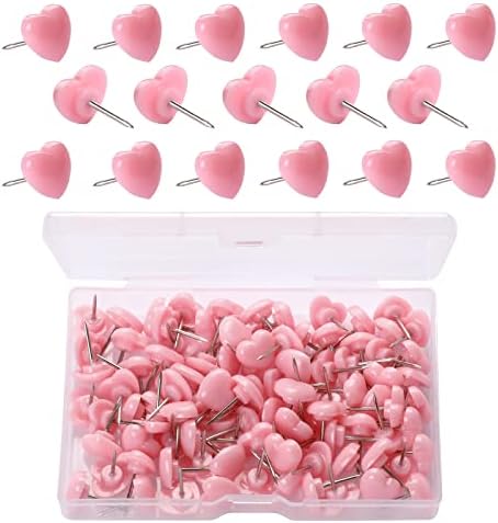 Oblik srca Push Pins Slatki thumbacks Tacks Dekorativni plastični pushpins ružičasti push igle za kućnu