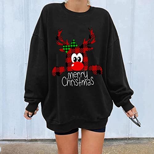 Aihou majice s dugim rukavima za žene, ženske božićne slatke tiskane džempere, casual pulover vrhovi karoserije