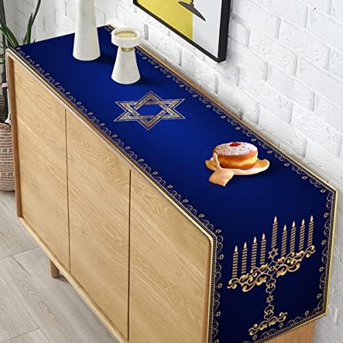 Hanukkah Menorah stolna trkačka zvijezda David Chanukah Jevrejski festival za odmor za odmor Kuhinja Kuhinja