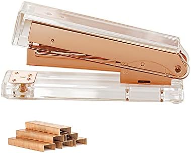 Gold Desk pribor Stapler Set, akrilni sastojak za poklon, sa spajalicama, dispenzer trake, sredstvo za uklanjanje spajalica, 6 isječaka, 1 hemijska olovka i 1000 spajalica