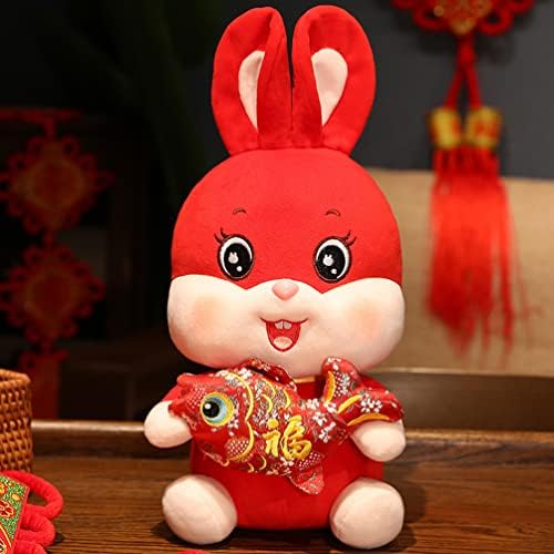 The Didiseaon Plushie Godina zeca 2023 Punjena životinjska zečica plišana igračka kineska novogodišnja lutka Zodiac maskota igračka zečja figuri jastuk za proljetni festival poklon kućni dekor (23cm Desper Topper