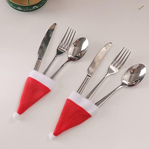 Meiboall 24kom Božić Silverware Holder Mini Santa kape večera srebrni držači Fit Za vino bocu nož i viljuška