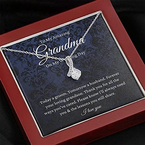 Nakit za poruke, ručno izrađena ogrlica - personalizirani poklon Petit Ripbon, baka poklona mladoženja od unuka do bake vjenčani poklon od unuka vjenčanog poklona od Groom bake ogrlice