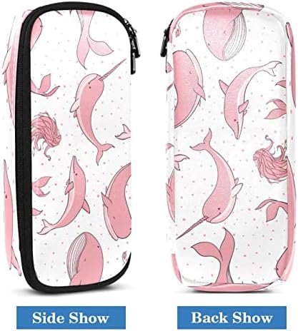 Pernica Cartoon Dolphin Pink držač markera velikog kapaciteta torbica torba za šminkanje veliki organizator kancelarijskog materijala sa patentnim zatvaračem za školsku kancelariju 7, 5x3x1, 5in