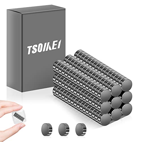 TSOMEI Mini magneti, 3 x 1 mm mali jaki magneti mali okrugli magneti za bijelu ploču, zanati, uradi sam, frižider,magneti za rijetke zemlje-Dođite sa torbicom za odlaganje, pakovanje od 150, svijetlo Crna