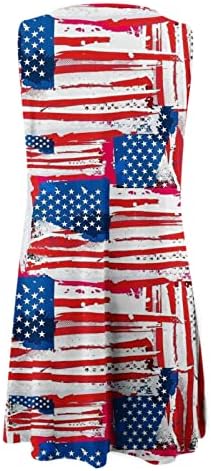 4. jula haljine za žene ljetne Casual Tank haljine američka zastava Ključaonica bez rukava o-Neck Stars prugaste Patriotske plaže Sundresses Flowy trendi labave mini haljine za odmor mini haljine na plaži