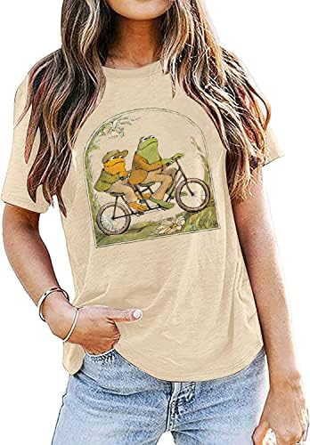 Frog Shirt za žene klasična knjiga T-Shirt Vintage grafički Tee Tops knjiga Lovers Shirt Funny Teacher Shirt