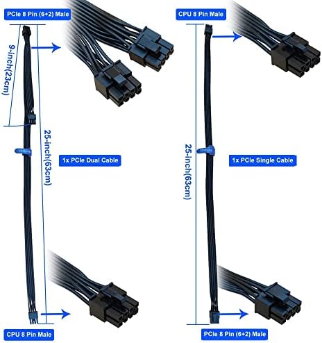 Modularni modularni modularni kabel ATX PCIe EPS HDD komplet za CORSAIR PSU RMX RMI SF serija crna