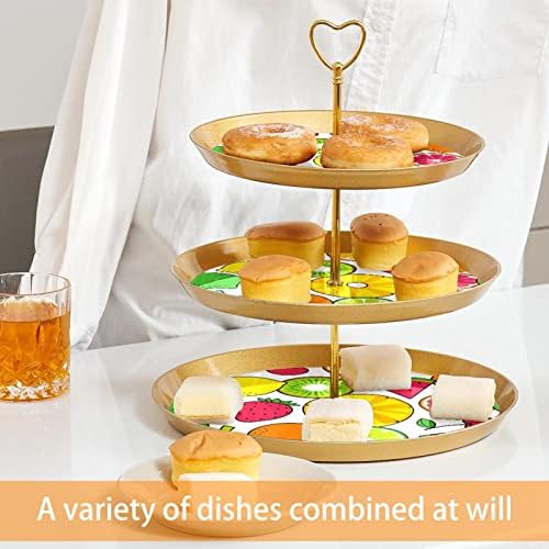 Stalak za torte, držač za cupcake, desert stoji za prikaz tablice, bešavne voćne narančaste jagoda ananas