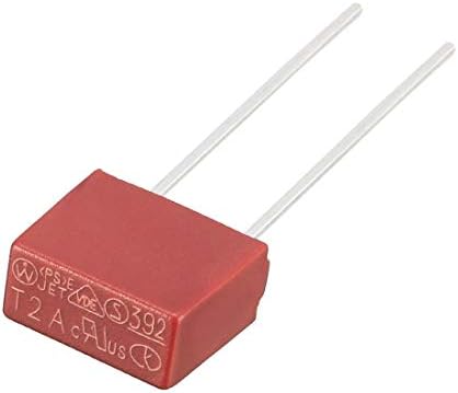 UXCell 20pcs Dip montirani minijaturni kvadrat Polako udarac Micro osigurač T2A 2A 250V crvena