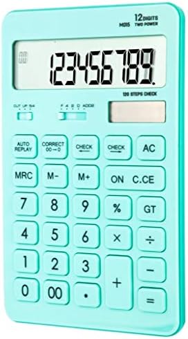SXNBH kalkulator plastike-12 cifara 120 koraka Provjerite bateriju i solarni dvostruki ekran (boja: E, Veličina