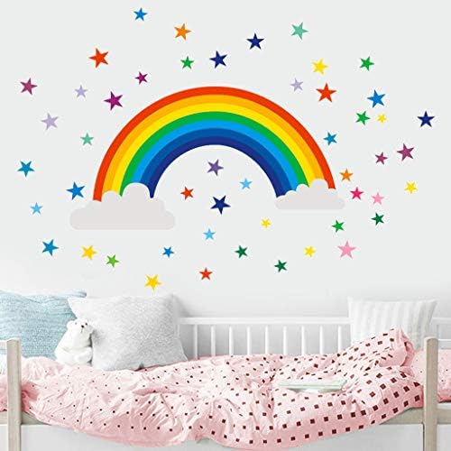 Tantisy◢ Rainbow Zidne naljepnice Bijeli oblaci Šarene kiše i zvijezde Zidne naljepnice Dječji dječji dječji