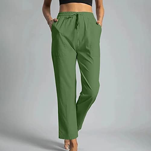 Žene labave casual hlače lagane vučne kapke elastične struke Palazzo široke noge joga hlače sa džepovima