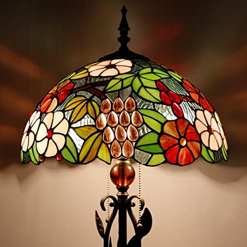 AVIVADIRECT Tiffany podna lampa,podna lampa od grožđa sa ružama od grožđa, stajaća lampa u Tiffany