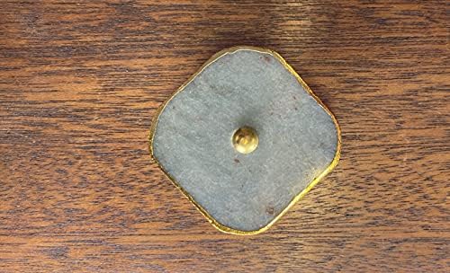 Kvadratni sivi kamen gumb sa zlatnim oblogom za namještaj, ladice, vrata, ormariće - pakovanje od 10