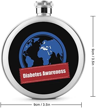 Diabetes Awareness Hip tikvice za alkohol od nehrđajućeg čelika Vinska tikvica za višekratnu upotrebu za