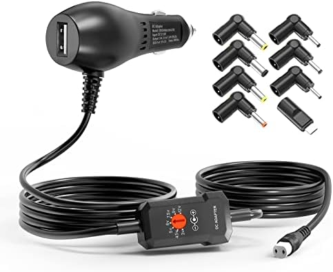 POWSEED DC12V Car Charger 34w univerzalni Adapter za napajanje sa USB portom za Dash cam pumpe za grudi zvučnici Smart Phone tableti & amp; Micro USB uređaji, izlaz 3V 4.5 V 5V 6V 7.5 V 9V 12V Multi-Voltage Auto Adapter